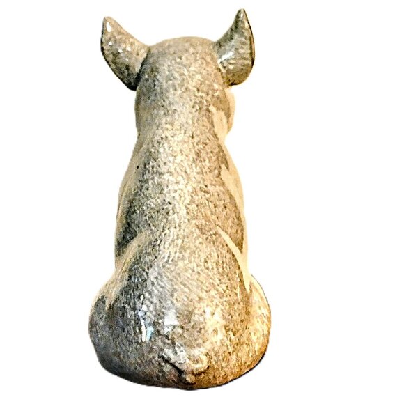 Enesco 6.25" Gray & Black Ceramic Spongeware Sitting Pig Figurine ~ 1984 ~ EVC! - Picture 8 of 11